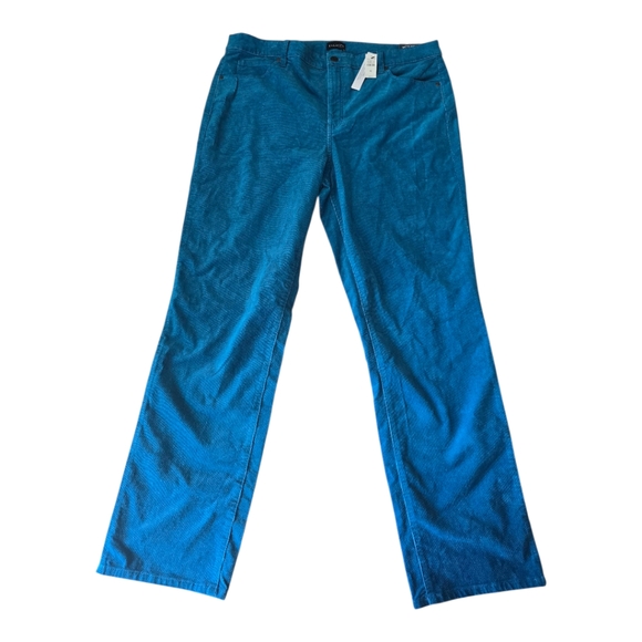 Talbots Pants - $99 Talbots Corduory Pants Women Size 16 Teal Blue New 36x30 Straight Leg